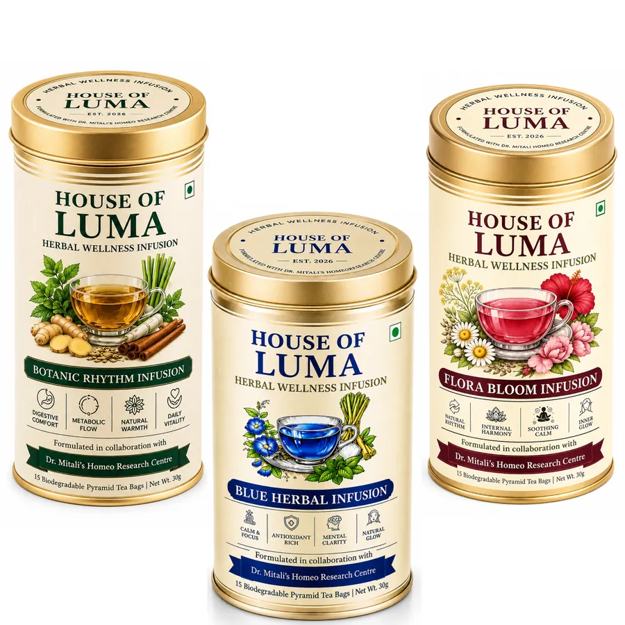 House of Luma Discovery Trio gift set, one tin each of Blue Herbal, Flora Bloom and Botanic Rhythm